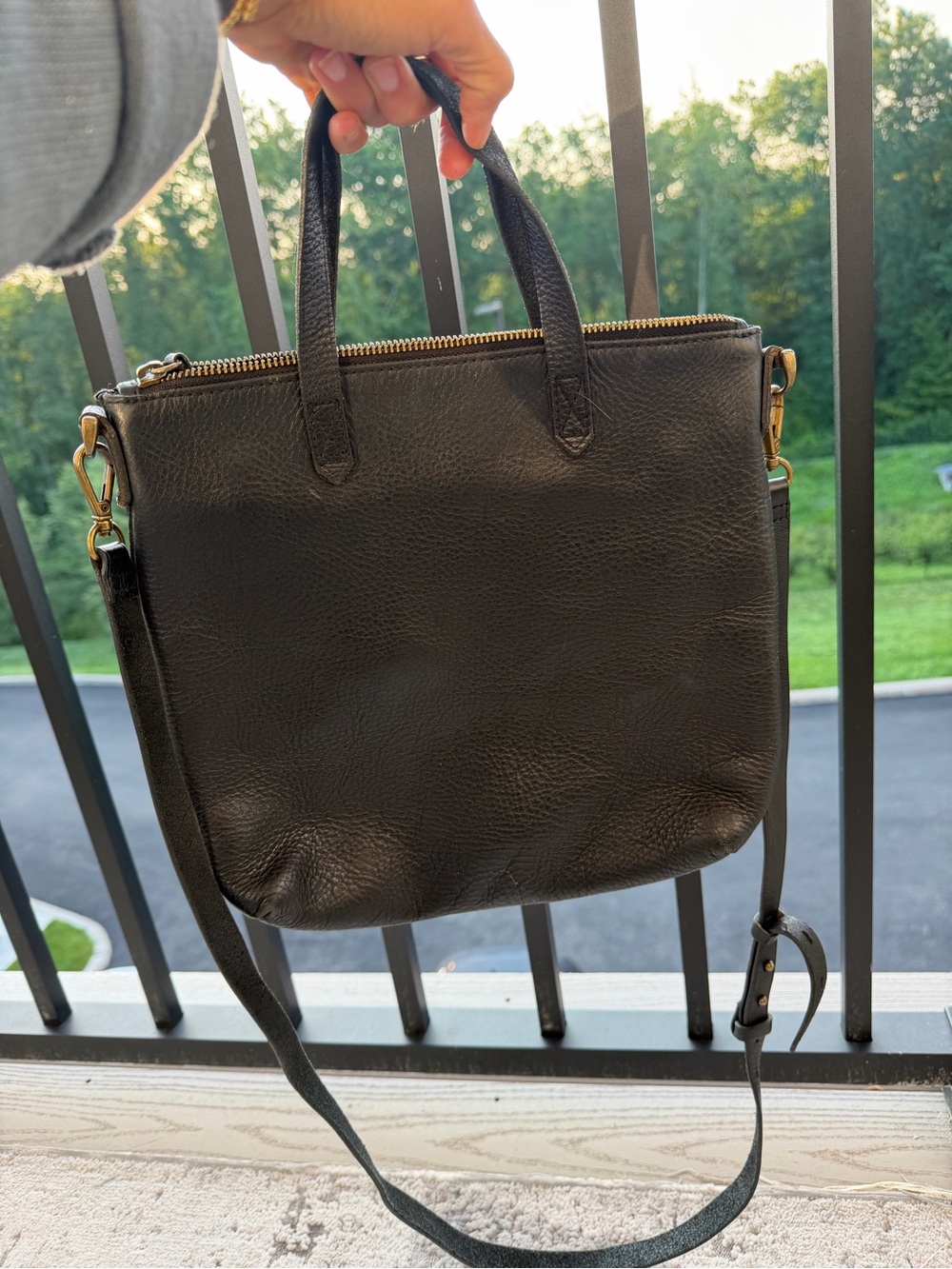Madewell mini transport Black Leather Crossbody Tote - Picture 4 of 4
